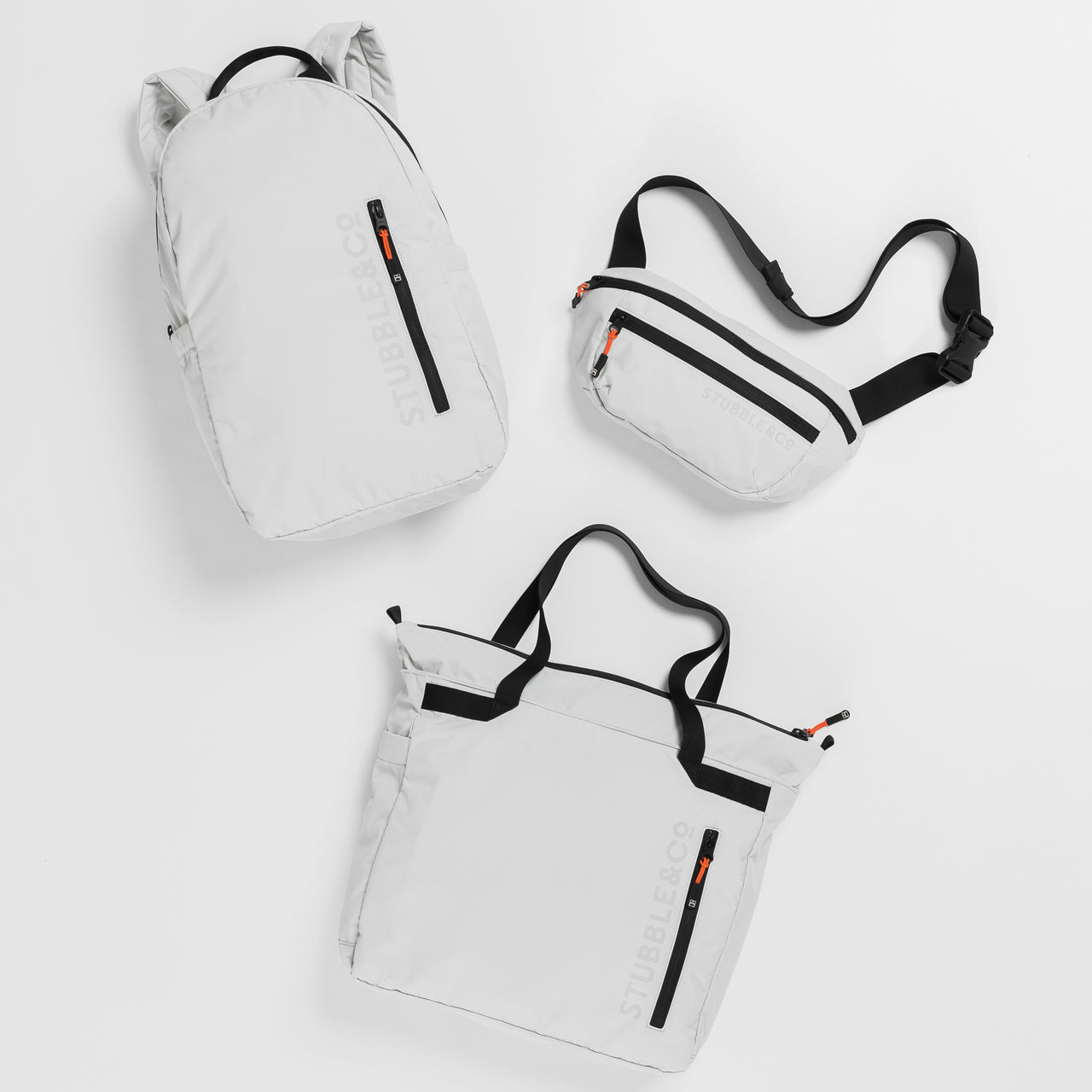 Collection of Off-White packable Ultra Light Bags